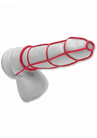 Cockcage and Ring Set Red kopen voor 13,95 PeeJayToys.nl