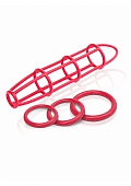 Cockcage and Ring Set Red kopen voor 13,95 PeeJayToys.nl