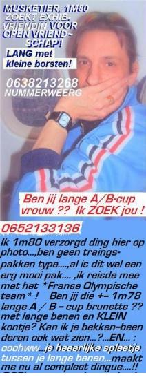 Ben jij ongeveer 1m78 lange brunette ?? met hopelijk KLEINE A/B-cup?