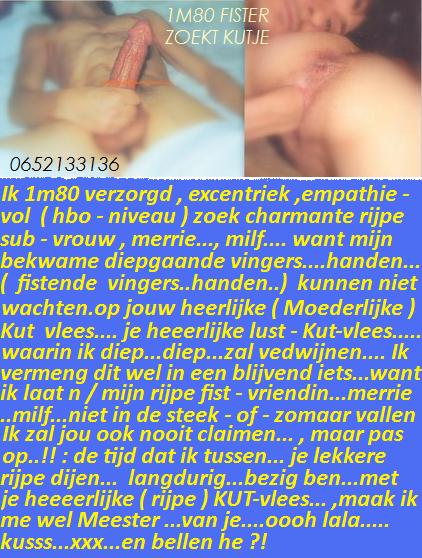 Ben jij charmante ( getinte ) rijpe merrie...milf....?? Hier je FISTER