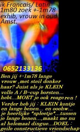 Ben jij ongeveer 1m78 lang meisje .. vrouw..?? met A/B-cup..?