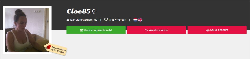 Cloe85 (33 jaar) uit Rotterdam, NL                      .