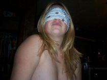 blindfolded..