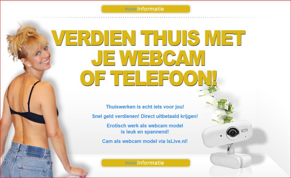 Verdien thuis veel geld met je webcam of telefoon!                    