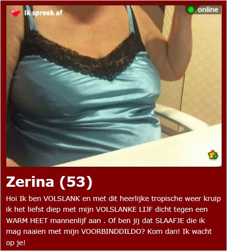 Zerina (53) uit Assen maakt afspraken