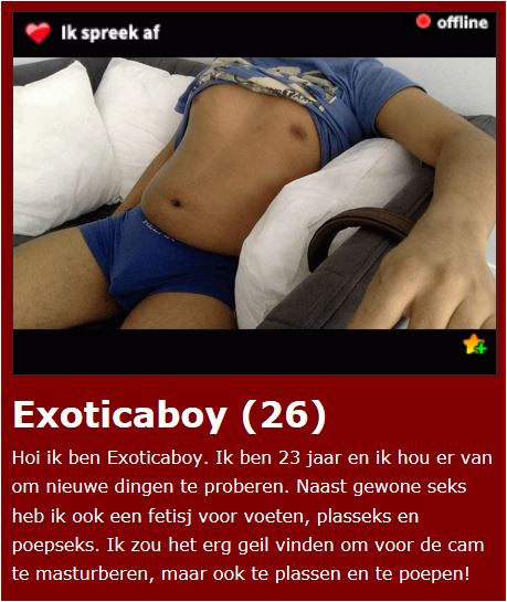 exoticaboy (26) houdt van experimenteren